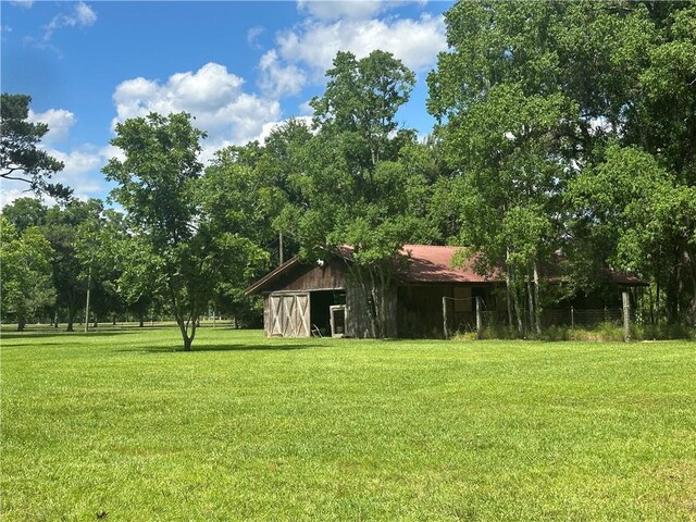 30010 River Rd, Mount Hermon, LA 70450 - view of grassy yard with an outbuilding