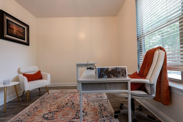 136 Oak Leaf Dr, Slidell, LA 70461 - home office with baseboards and wood finished floors