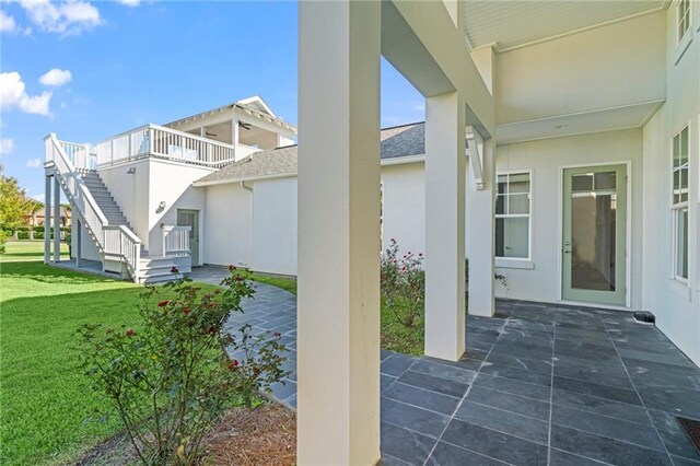 344 Ormond Dr, Covington, LA 70433 - view of patio / terrace with stairway