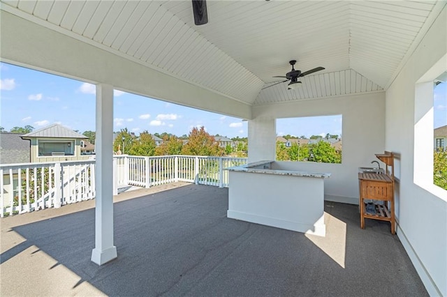 344 Ormond Dr, Covington, LA 70433 - view of patio / terrace featuring ceiling fan and a bar
