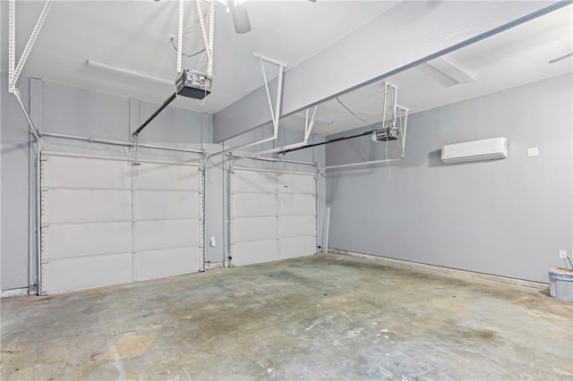344 Ormond Dr, Covington, LA 70433 - garage with a wall mounted air conditioner and a garage door opener
