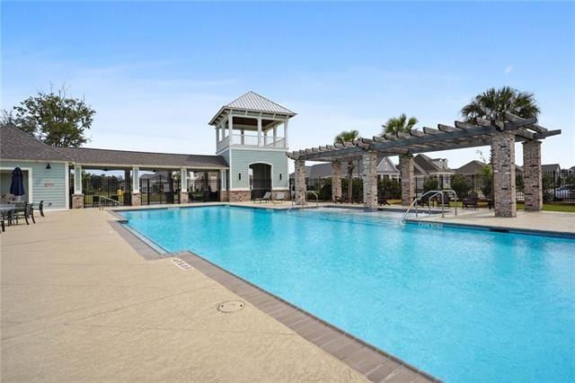 344 Ormond Dr, Covington, LA 70433 - community pool with a pergola and a patio area