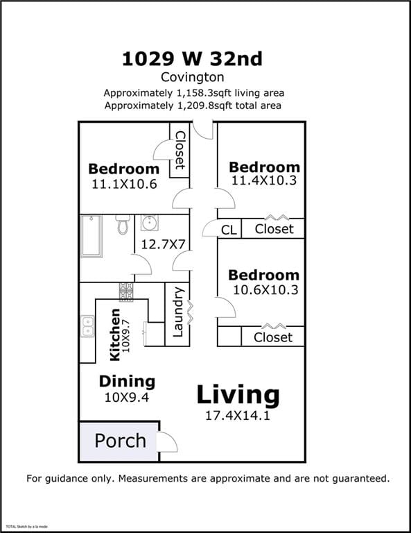 1029 W 32nd Ave, Covington, LA 70433 - floor plan / room layout