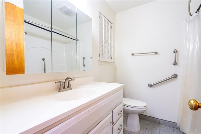 131 Ann St, Saint Rose, LA 70087 - bathroom featuring vanity, toilet, baseboards, and a shower with shower curtain