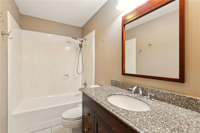 1900 Woods Dr, Metairie, LA 70001 - bathroom with toilet, vanity, shower / washtub combination, and tile patterned flooring