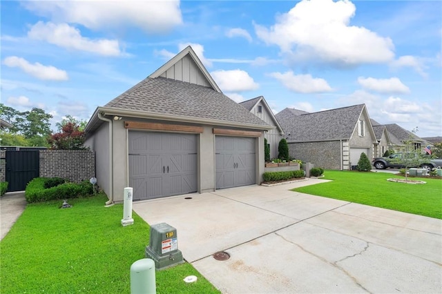 421 Tiger Ave, Covington, LA 70433 - view of side of home with a garage, board and batten siding, and concrete driveway