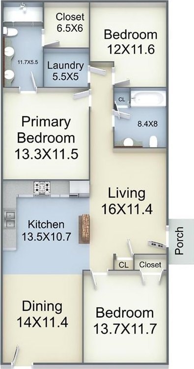 8236 S Claiborne Ave, New Orleans, LA 70118 - property floor plan