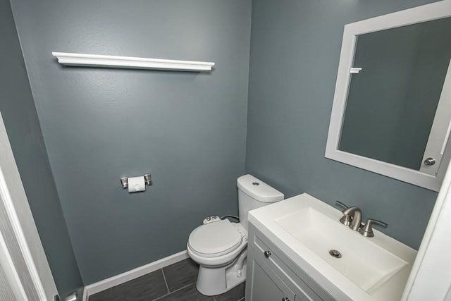 1550 De Battista Pl, New Orleans, LA 70131 - half bath featuring vanity, toilet, and baseboards