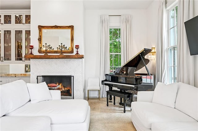 2538 N Rampart St, New Orleans, LA 70117 - living area featuring a tile fireplace