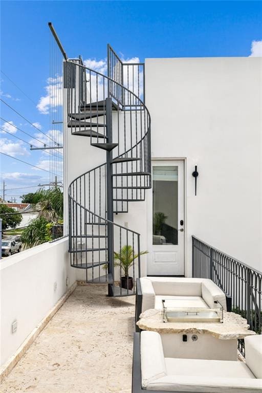 2538 N Rampart St, New Orleans, LA 70117 - property entrance with stucco siding