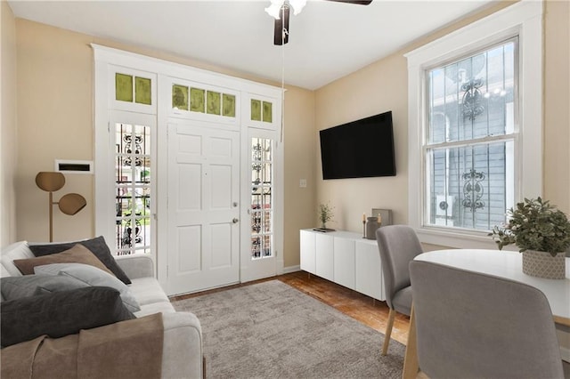 3717 S Johnson St, New Orleans, LA 70125 - entrance foyer with plenty of natural light and a ceiling fan