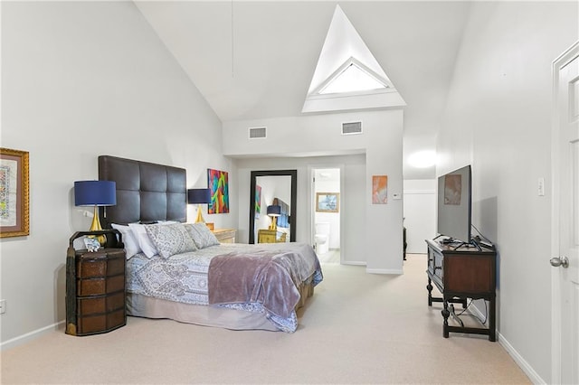 7300 Lakeshore Dr Unit 4, New Orleans, LA 70124 - bedroom featuring high vaulted ceiling, carpet floors, and baseboards