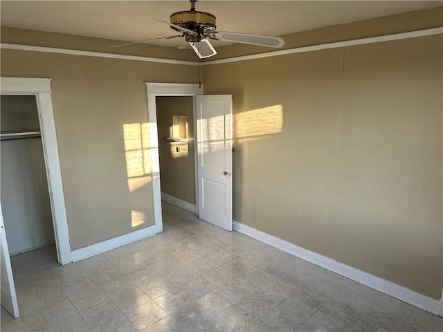 3526 Louisiana Ave Parkway, New Orleans, LA 70125 - unfurnished bedroom featuring baseboards and a ceiling fan