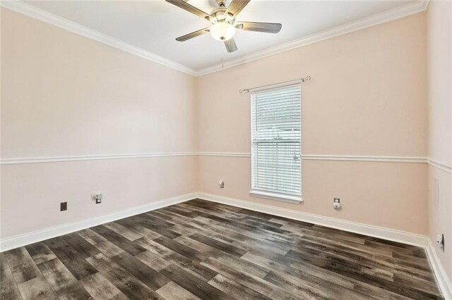 140 E Lakeview Dr, La Place, LA 70068 - spare room featuring dark wood-style flooring and a ceiling fan