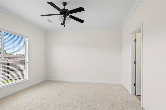 3346 Southlake Ave, Baton Rouge, LA 70818 - unfurnished room with ornamental molding, carpet flooring, baseboards, and ceiling fan