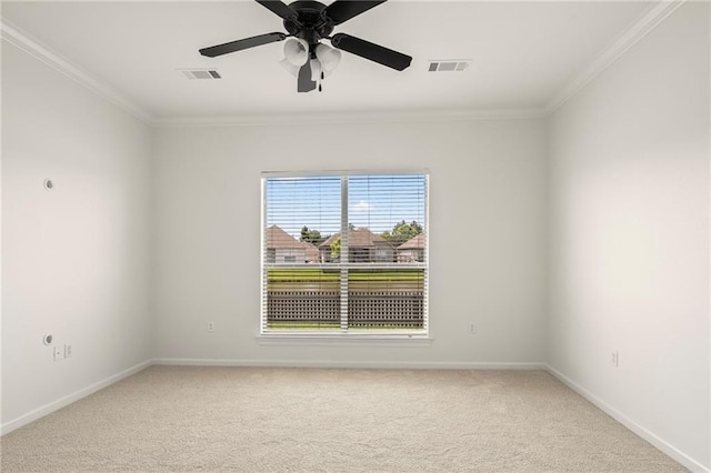 3346 Southlake Ave, Baton Rouge, LA 70818 - empty room with ornamental molding, carpet floors, baseboards, and a ceiling fan