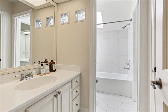 41 Yellowstone Dr, New Orleans, LA 70131 - bathroom featuring vanity, tile patterned flooring, and  shower combination
