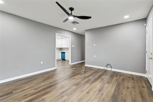 38 Gretna Blvd, Gretna, LA 70053 - spare room with ceiling fan, recessed lighting, wood finished floors, and baseboards