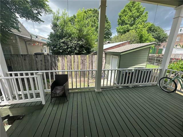 33537 Elmira Ave, New Orleans, LA 70114 - wooden deck with an outbuilding