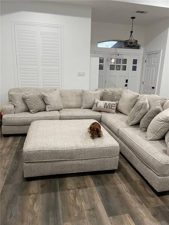 246 Betty Dr, Montz, LA 70068 - living area featuring dark wood-style floors