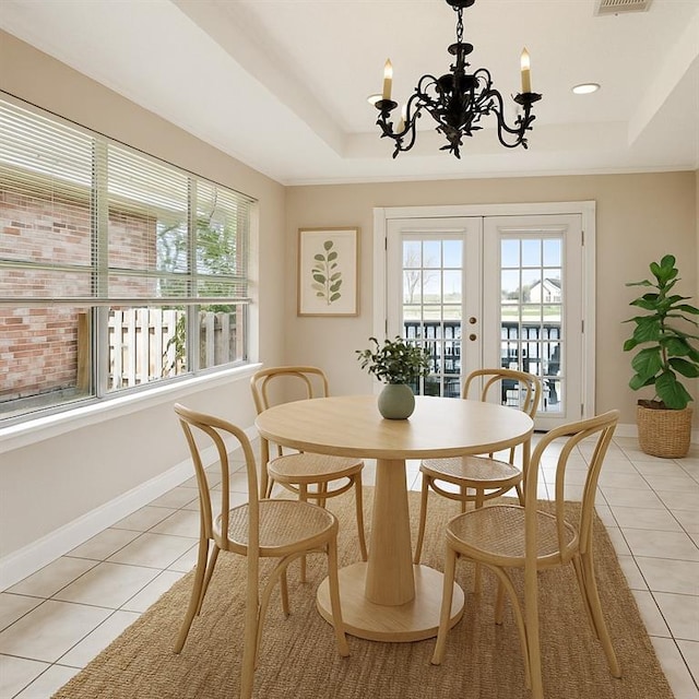 118 Weatherly Cv, Slidell, LA 70458 - dining space with light tile patterned flooring, plenty of natural light, and a raised ceiling