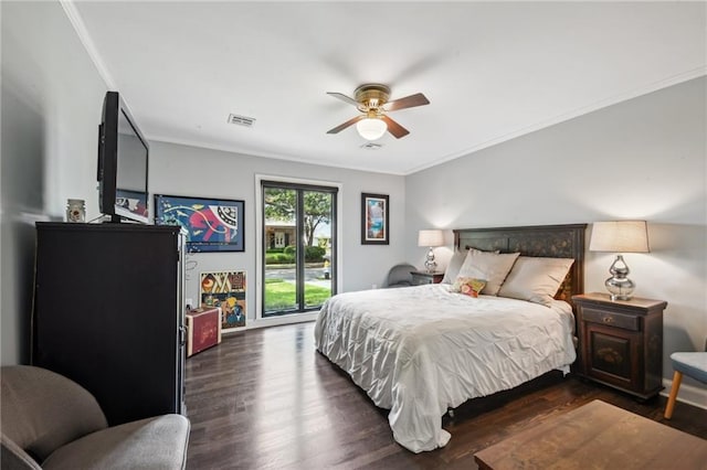 788 Amethyst St, New Orleans, LA 70124 - bedroom featuring wood finished floors, crown molding, and a ceiling fan