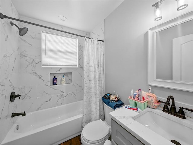 1013 S Starrett Rd, Metairie, LA 70003 - full bath with vanity, shower / tub combo, and toilet