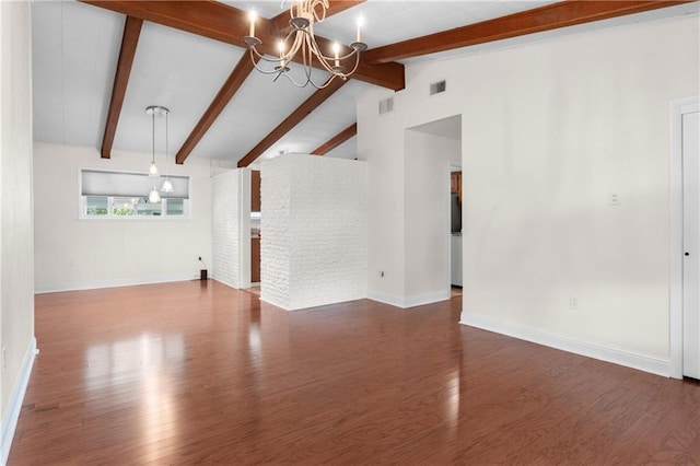 6416 Nora St, Metairie, LA 70003 - unfurnished living room featuring a chandelier and wood finished floors