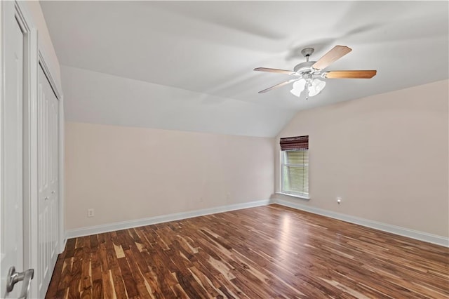816 Celeste Ave, River Ridge, LA 70123 - unfurnished bedroom with vaulted ceiling, wood finished floors, a closet, and baseboards