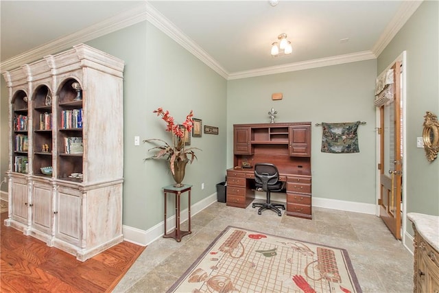 23783 Monarch Pt, Springfield, LA 70462 - office featuring baseboards and ornamental molding