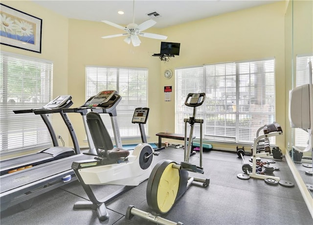 350 Emerald Forest Blvd Unit 11202, Covington, LA 70433 - workout area featuring ceiling fan and plenty of natural light