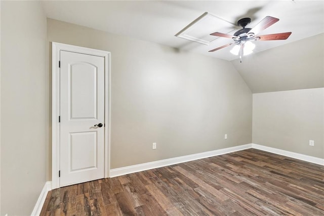 1516 Huron Ave, Metairie, LA 70005 - additional living space featuring ceiling fan, wood finished floors, baseboards, and vaulted ceiling