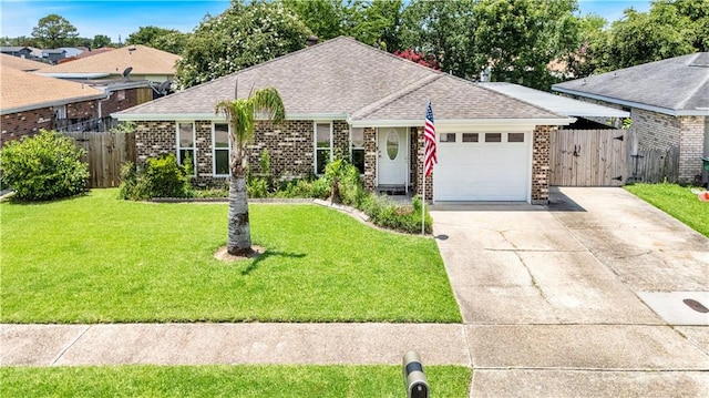 3140 Arbutus Ln, Marrero, LA 70072 - ranch-style home featuring a garage, concrete driveway, brick siding, and a shingled roof