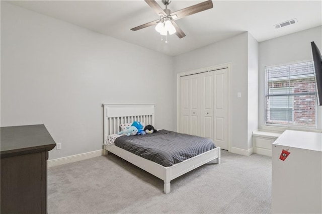 108 Parkview Dr, La Place, LA 70068 - bedroom featuring light carpet, baseboards, and a closet