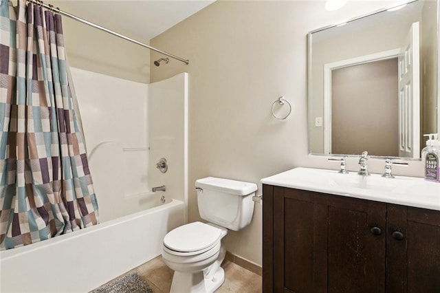 1925 Casa Calvo St, New Orleans, LA 70114 - bathroom with shower / tub combo, toilet, vanity, and tile patterned flooring