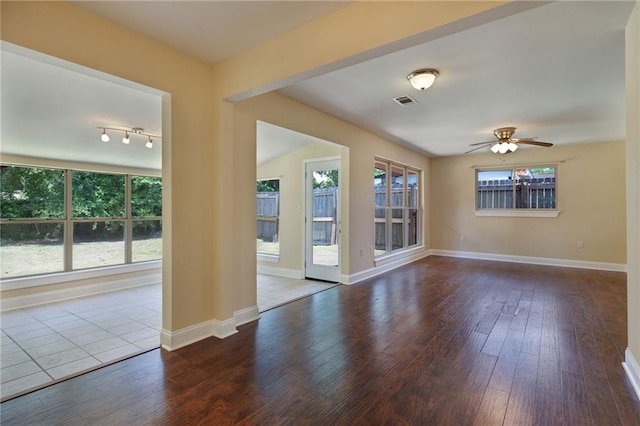 472 Cumberland Dr, Slidell, LA 70458 - empty room with wood-type flooring, ceiling fan, and baseboards
