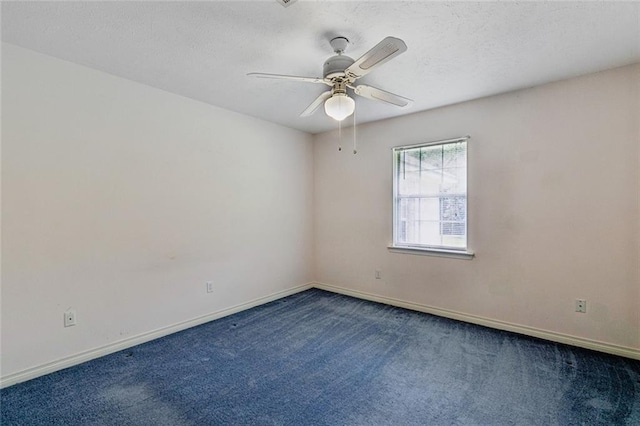 37112 Harper Ln, Pearl River, LA 70452 - carpeted spare room featuring baseboards, ceiling fan, and a textured ceiling