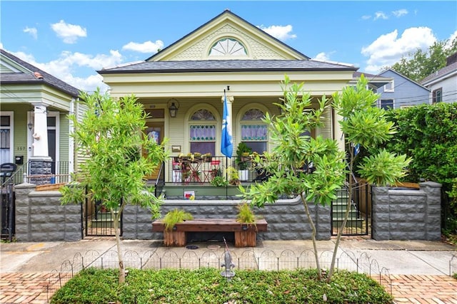 155 Alix St, New Orleans, LA 70114 - view of front facade with covered porch and a gate