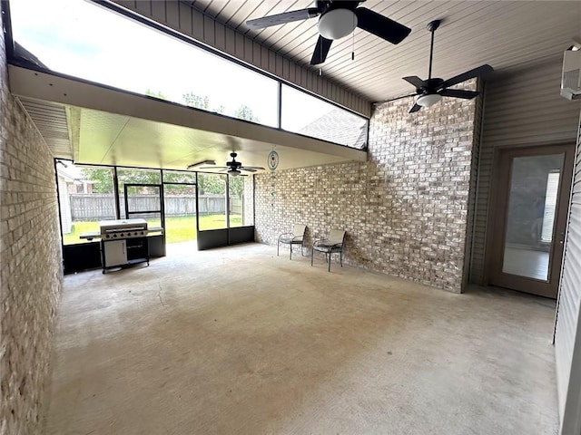667 Highlands Dr, Slidell, LA 70458 - unfurnished sunroom featuring a ceiling fan