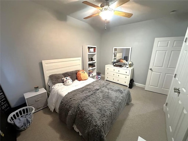 667 Highlands Dr, Slidell, LA 70458 - bedroom featuring carpet, ceiling fan, and baseboards