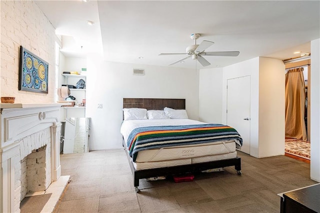 1260 Esplanade Ave Unit 2, New Orleans, LA 70119 - carpeted bedroom featuring a ceiling fan