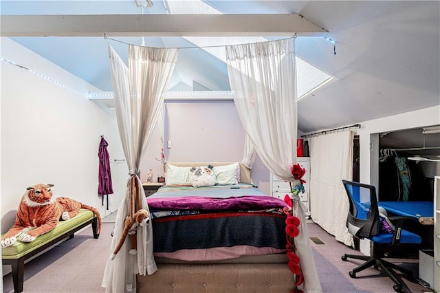 1260 Esplanade Ave Unit 2, New Orleans, LA 70119 - carpeted bedroom featuring vaulted ceiling