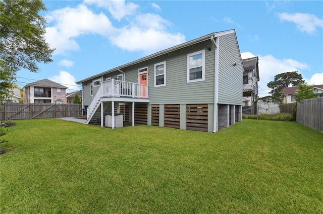 3225 Milan St, New Orleans, LA 70125 - rear view of property with stairway and a deck