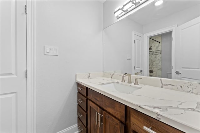 1037 Saint Joseph St, Slidell, LA 70460 - full bath with vanity, tiled shower, and baseboards