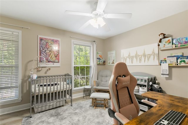 220 Canulette Rd, Slidell, LA 70458 - office featuring wood finished floors, ceiling fan, and baseboards
