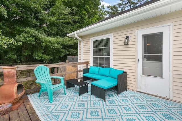 220 Canulette Rd, Slidell, LA 70458 - wooden terrace featuring an outdoor living space