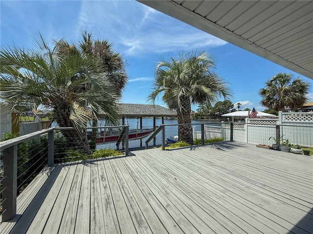 616 Marina Dr, Slidell, LA 70458 - wooden terrace with a water view