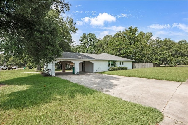 30425 Eden Church Rd, Denham Springs, LA 70726 - ranch-style home with driveway, a carport, and brick siding