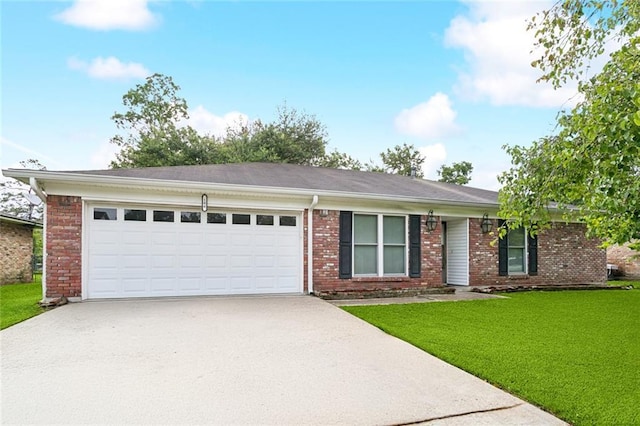 106 Matthews Dr, Slidell, LA 70458 - ranch-style house featuring driveway, brick siding, an attached garage, and a front yard