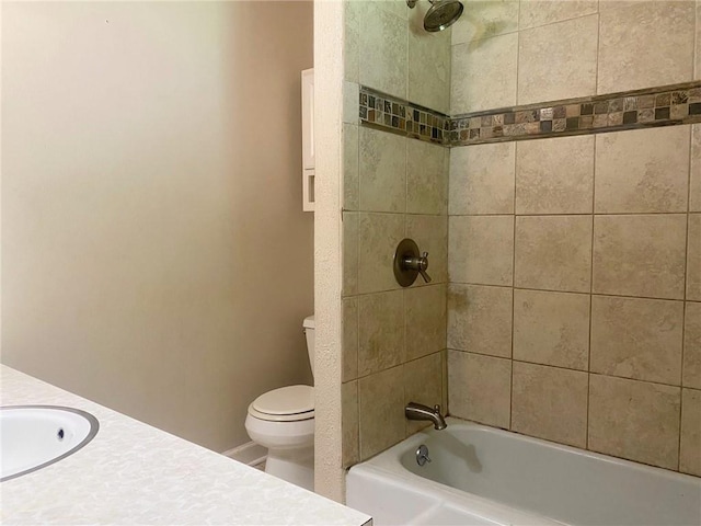106 Matthews Dr, Slidell, LA 70458 - bathroom with vanity, toilet, and shower / bath combination